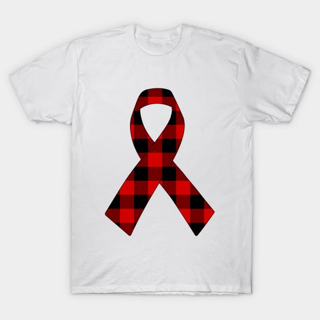 Red Plaid Ribbon T-Shirt by DiegoCarvalho